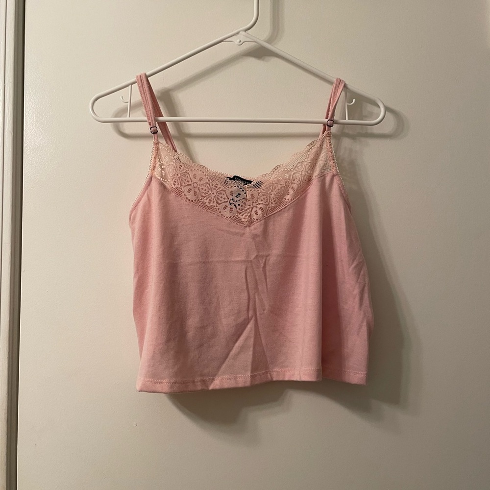 Pink Lace Tank Top